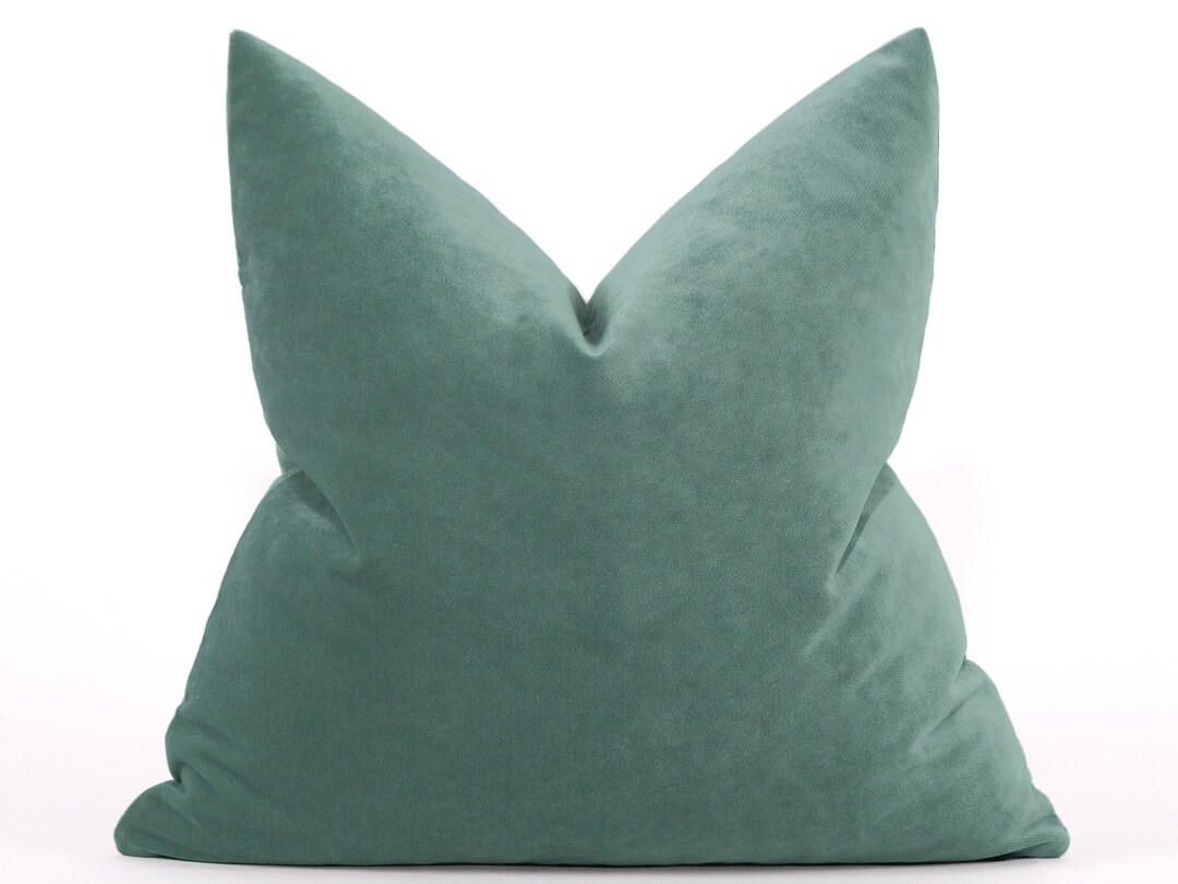 Teal Velvet Pillow Cover Teal Throw Pillow Velvet Euro Sham Etsy