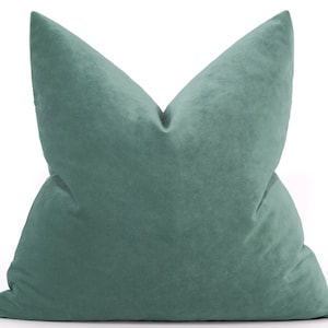 Teal Green Velvet Pillow Cover, Teal Throw Pillow, Velvet Euro Sham, Teal Cushion Cover, Decorative Pillow | All Duties Prepaid for USA