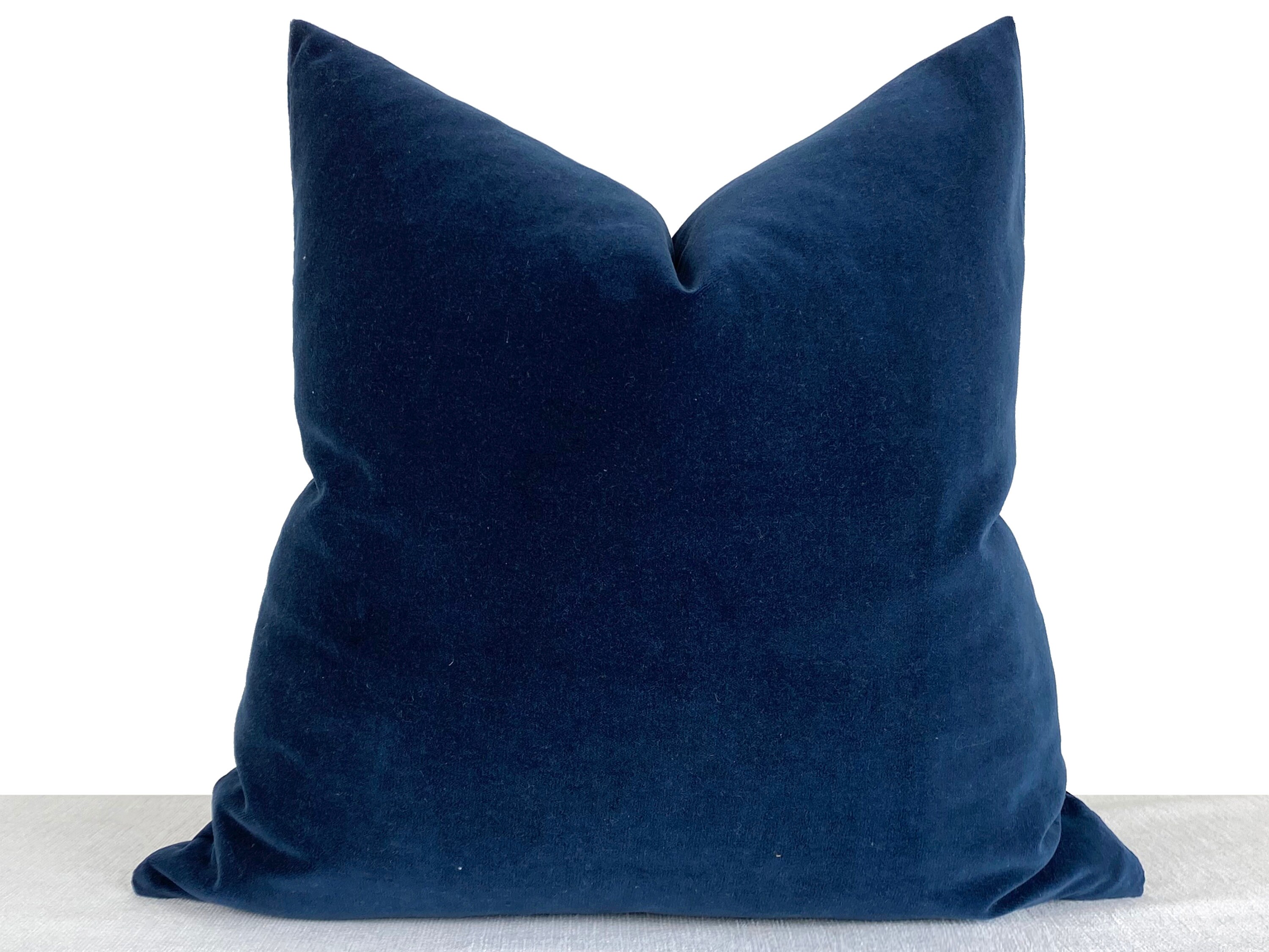 Navy Blue Velvet Pillow Cover Navy Blue Throw Pillow Cover Etsy