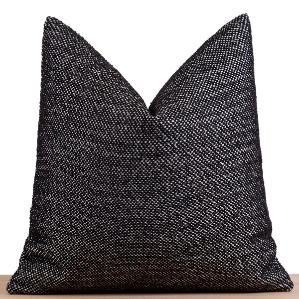 Textured Black Pillow Etsy