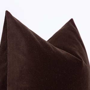 Dark Brown Pillow Cover, Brown Velvet Cushion Cover, Brown Euro Sham Cover, Livingroom Couch Pillow Cover | All Duties Prepaid for USA