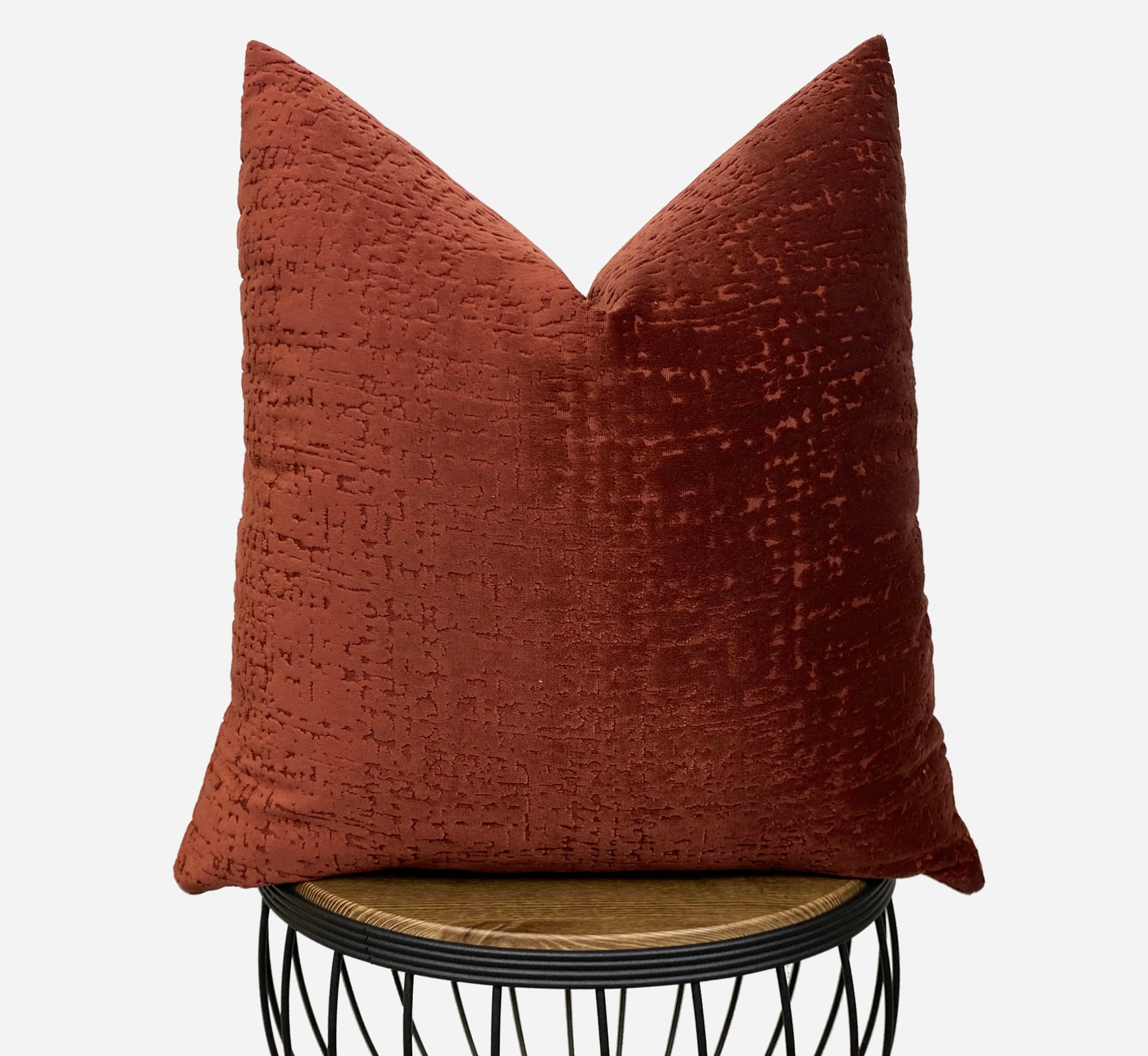 Textured Rust Pillow Cover Rust Euro Sham Cover Textured Etsy