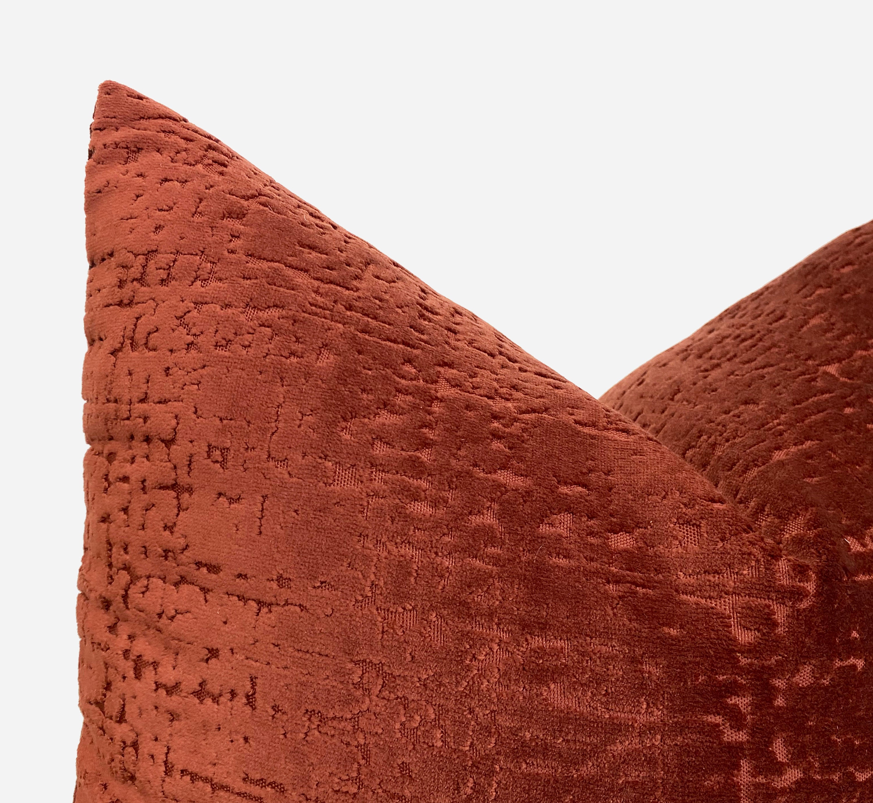 Textured Rust Pillow Cover Rust Euro Sham Cover Textured Etsy