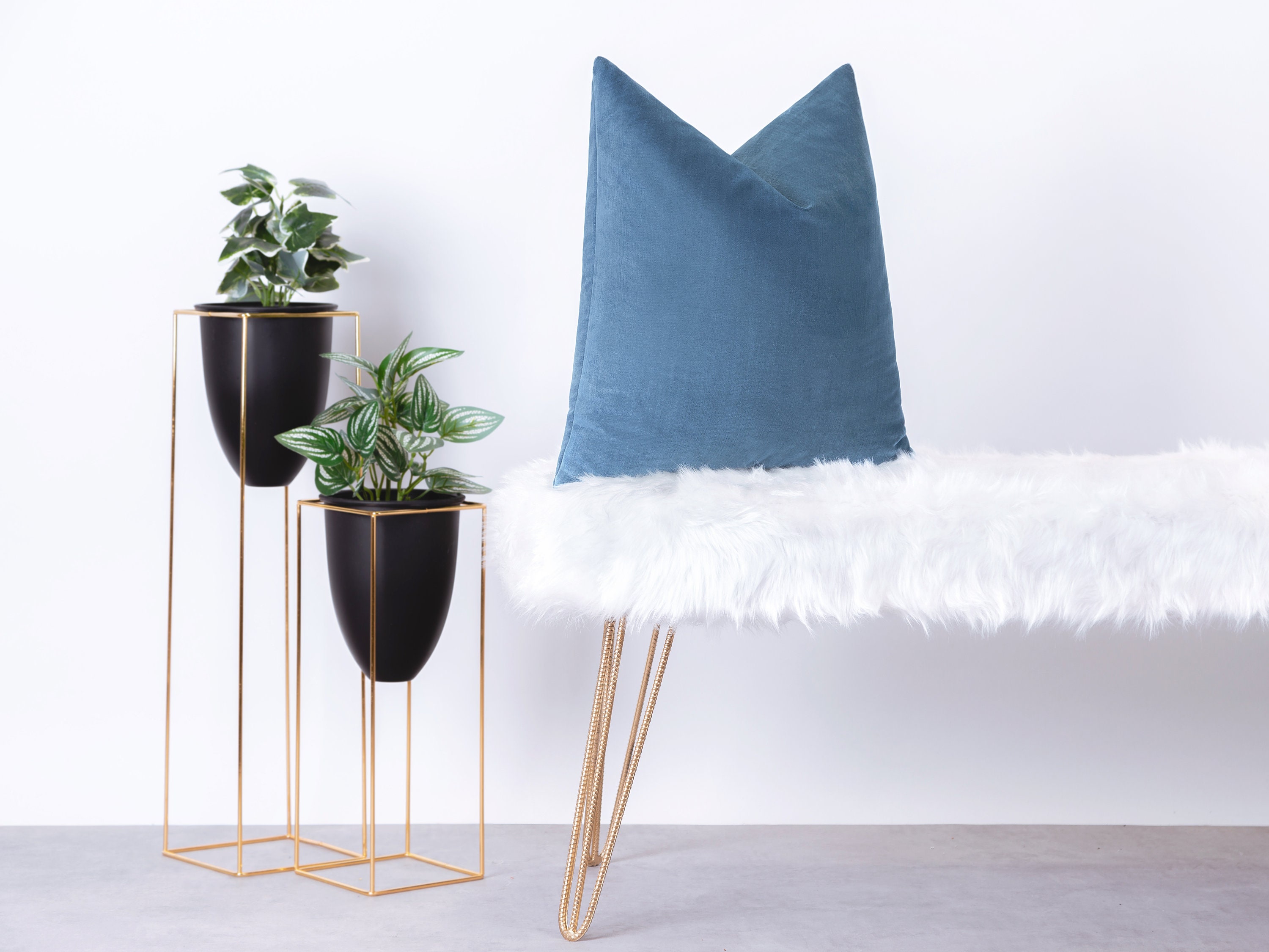 Indigo Blue Velvet Pillow Cover Decorative Blue Euro Sham Etsy