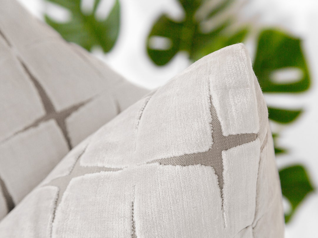 Off White Textured Pillow Cover White Velvet Pillow Cover Etsy