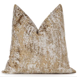 Beige Abstract Velvet Pillow Cover: Luxury Decorative Cushion Cover