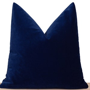 Navy Blue Velvet Pillow Cover, Navy Blue Throw Pillow Cover, Navy Velvet Lumbar Pillow, Navy Euro Sham Cover, Navy Cushion Cover, All Sizes image 1