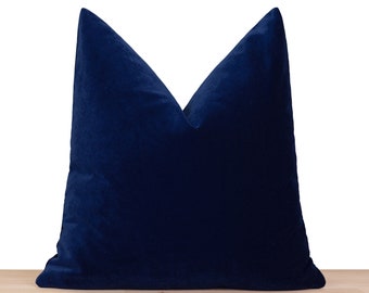 Navy Blue Velvet Pillow Cover, Navy Blue Throw Pillow Cover, Navy Velvet Lumbar Pillow, Navy Euro Sham Cover, Navy Cushion Cover, All Sizes