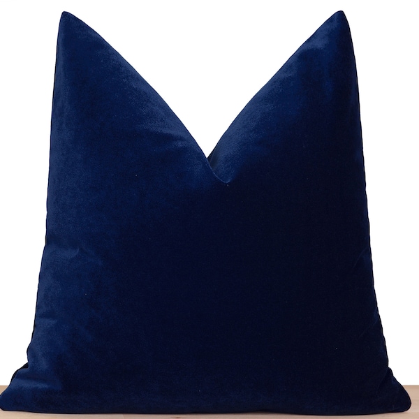 Fodera per cuscino in velluto blu navy: federa europea o copricuscino lombare