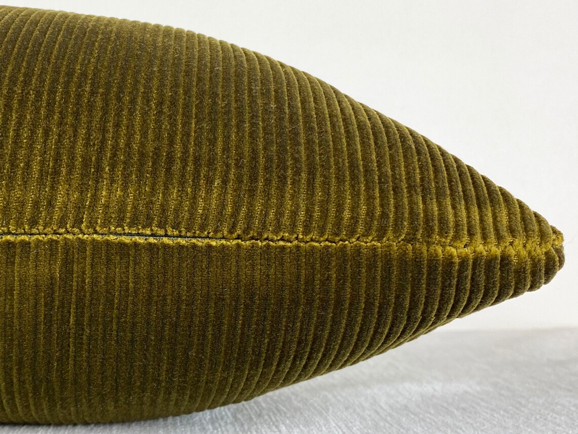 Olive Green Pillow Cover Olive Green Striped Throw Pillow Etsy