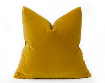 Mustard Velvet Pillow Cover, Mustard Pillows, Velvet Pillow, Decorative Pillows, Mustard Velvet Pillow Case Covers, Yellow Throw Pillow