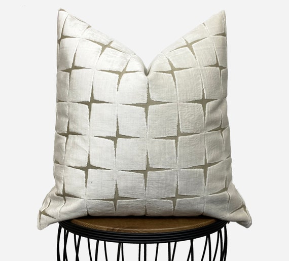 Off White Textured Pillow Cover White Velvet Pillow Cover Etsy