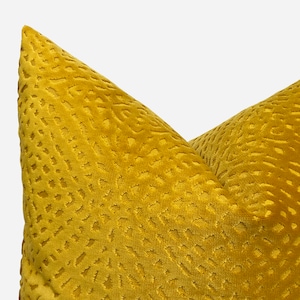 Textured Yellow Pillow Cover, Luxury Yellow Cushion Cover, Yellow Euro Sham Cover, Decorative Accent Pillow | All Duties Prepaid for USA