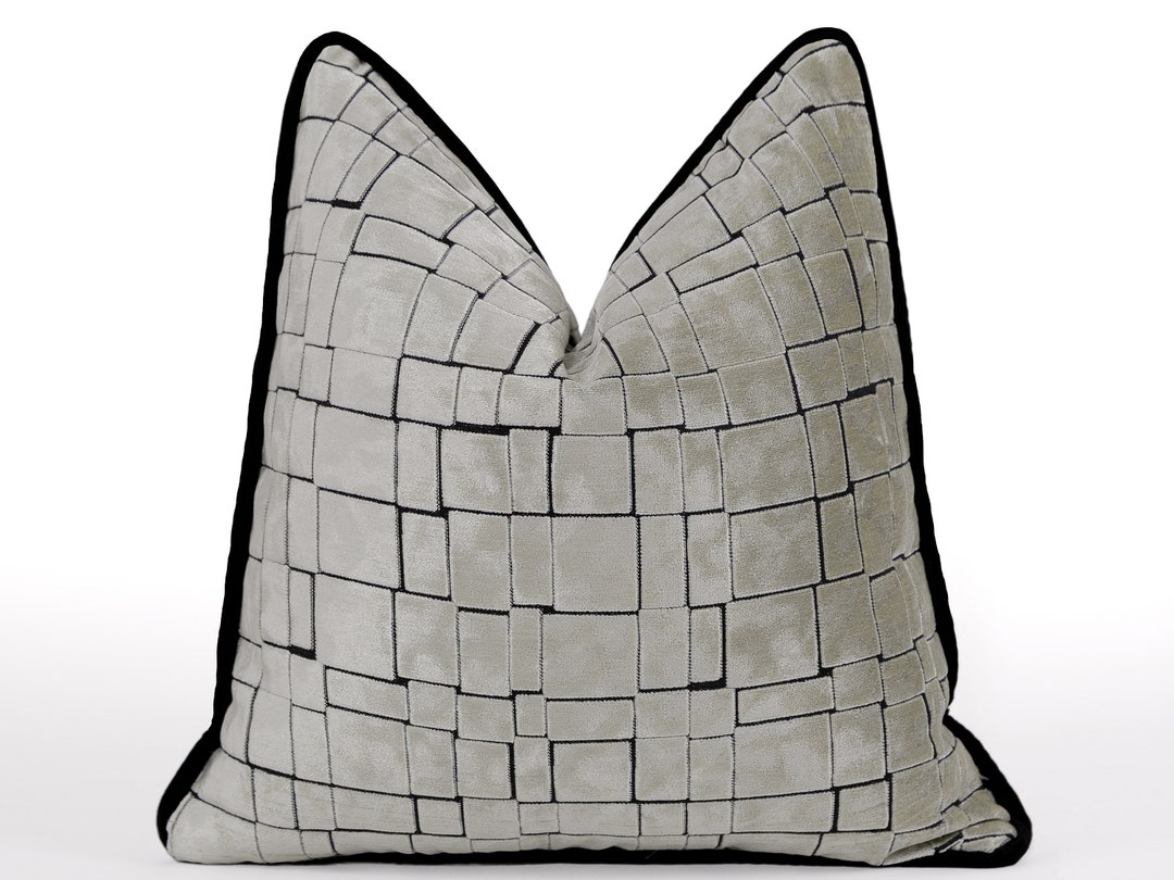 Beige Pillow With Piping Luxury Euro Sham Cushion With Etsy