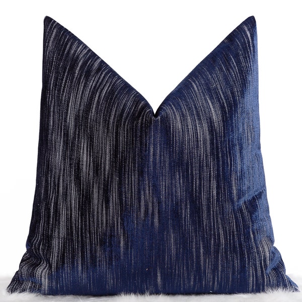 Navy Striped Pillow Etsy