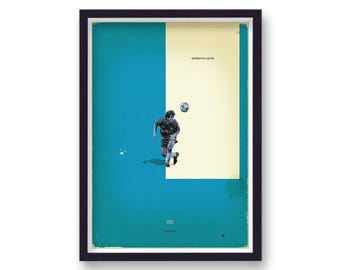 Stampa vintage di Gianfranco Zola del Chelsea, eroe del calcio - Decorazione per la casa - Quadro da parete