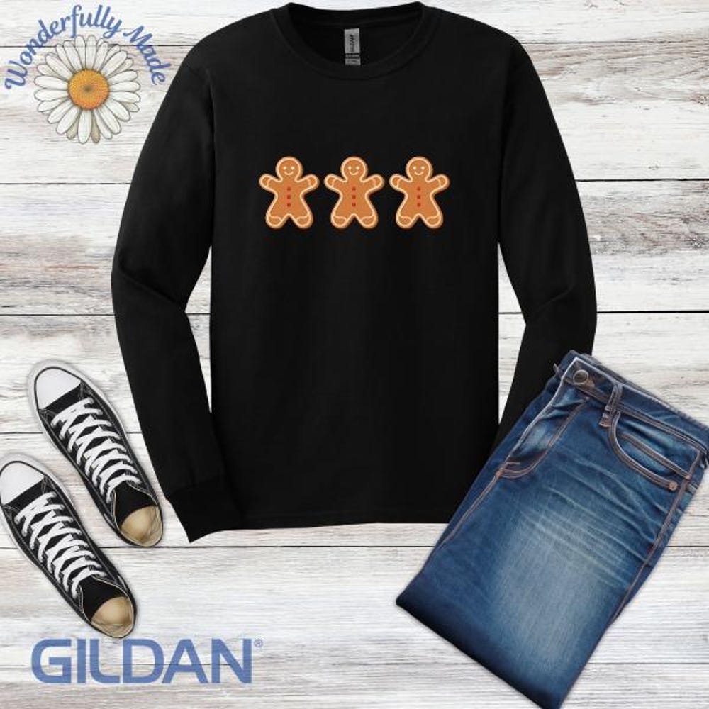 Gingerbread Man Long Sleeve - Gingerbread Long Sleeve - Christmas Long Sleeve - Holiday Long Sleeve - Unisex Ultra Cotton Long Sleeve Tee Livingtee