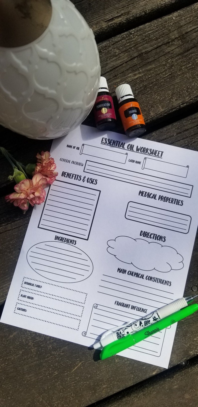 Essential Oils Worksheet image 1