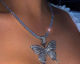 Butterfly Tennis Necklace - Etsy Australia