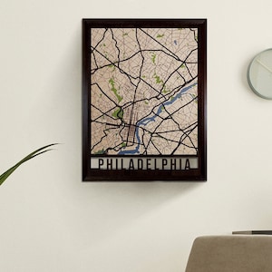 Philadelphia 3D Wooden City Map Wood Art, Personalized Map Philadelphia PA Map, Custom Map Gift, Housewarming Present, Office Decoration