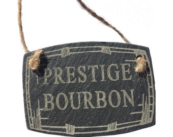 Customized Slate Liquor Decanter Tag - Personalized Label for Alcohol Decanters - Unique Custom Gift to Personalize a Home Bar