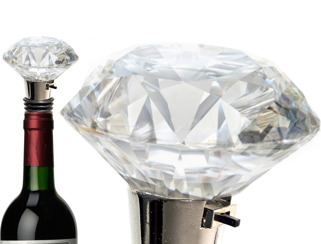 Diamond Wine Bottle Stopper - Glass Diamond Shaped Bottle Stopper ...