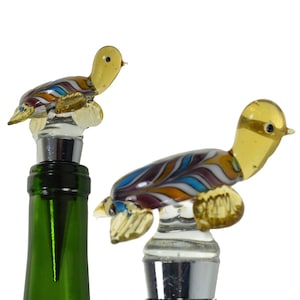 PrestigeArt Turtle Wine Bottle Stopper - Glass Turtle Shaped Bottle Stopper - Decorations / Decor for Home - Hostess Gift