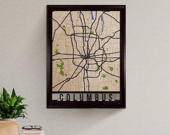 Columbus 3D Wooden City Map Wood Art, Personalized Map of Columbus Ohio City Map, Custom Map Gift, Housewarming Present, Office Decoration