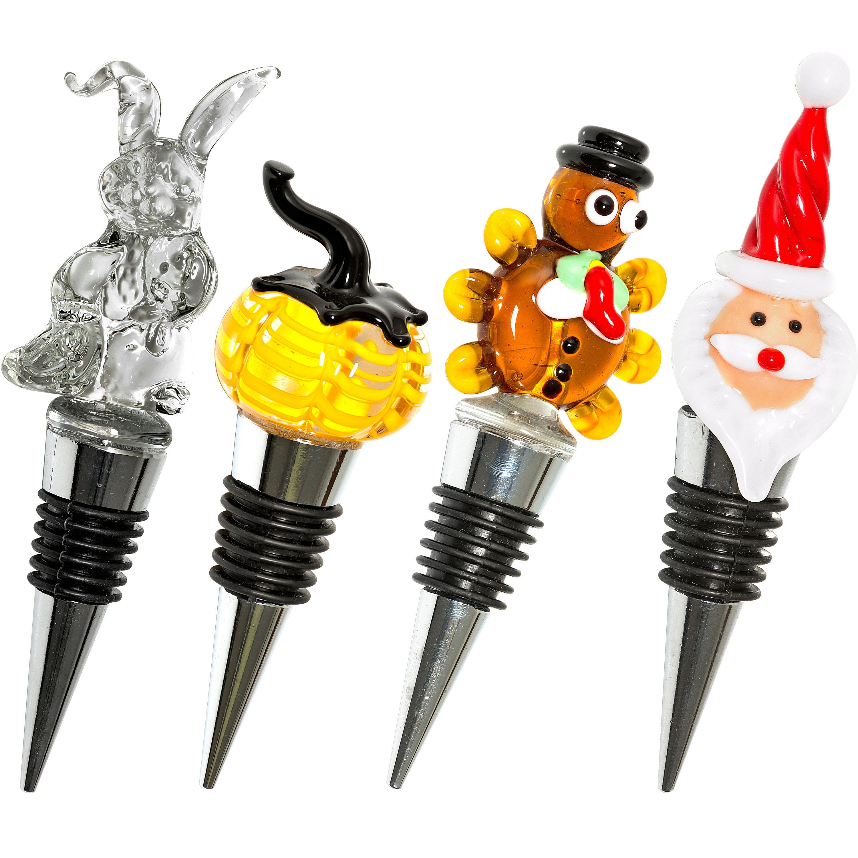 Holiday Pack of Four Wine Bottle Stoppers Easter Christmas Etsy