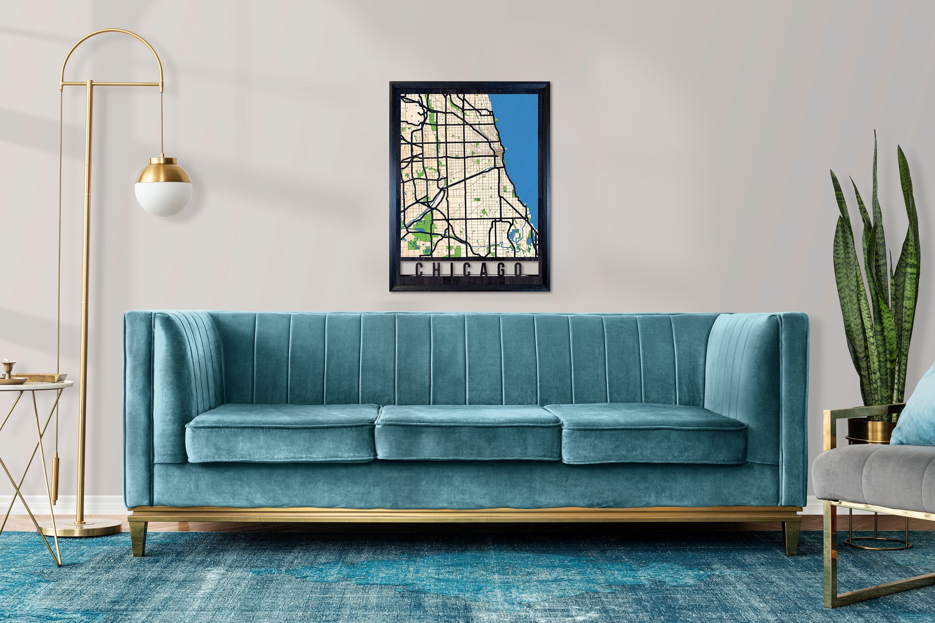 Chicago 3D Wooden City Map Wood Art, Personalized Map of Chicago Illinois City Map, Custom Map Gift, Housewarming Present, Office Decoration
