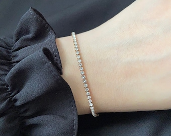 Crystal Diamond  Minimal Elegant Luxurious Tennis Bracelet