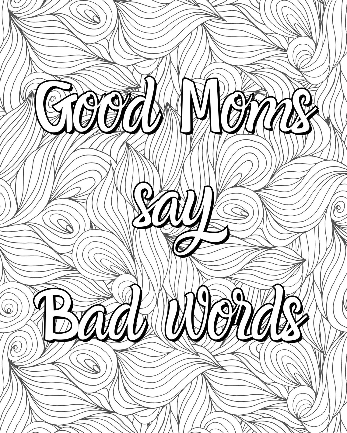 Bad word floral and quotes coloring pages Adult Mom life | Etsy