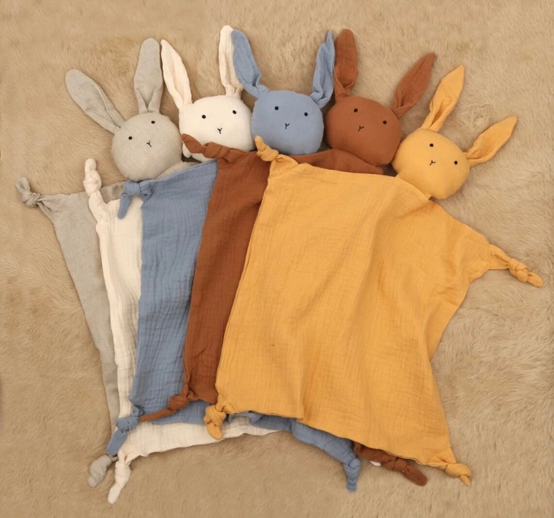 Cotton bunny soother Cotton Muslin cloth Baby Muslin cloth Etsy