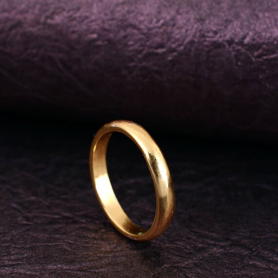 14k Gold Band Ring Plain Gold Band Ring Simple Wedding Band Etsy