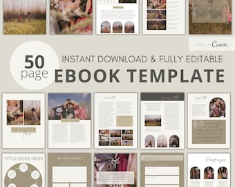 Ebook Template Canva, Coaching Guide Book Canva Template, Lead Magnet, Course Creator Template, Course Workbook