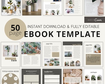 Ebook Template Canva, Coaching Guide Book Canva Template, Lead Magnet, Course Creator Template, Course Workbook