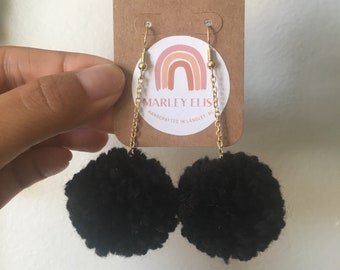 Pom Pom earrings (nickel-free) - black