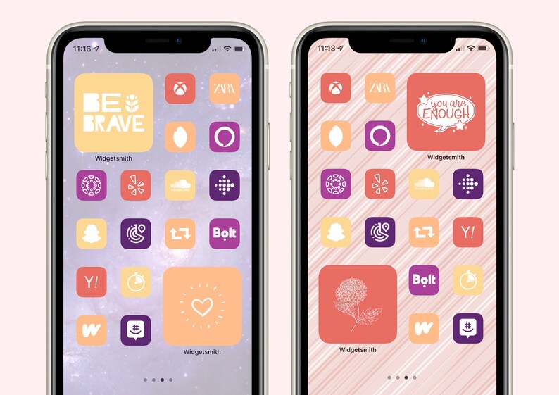 1100 Aesthetic App Icons Ios 15 Icon Pack Purple Yellow Etsy