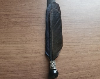 Crow feather smudging wand