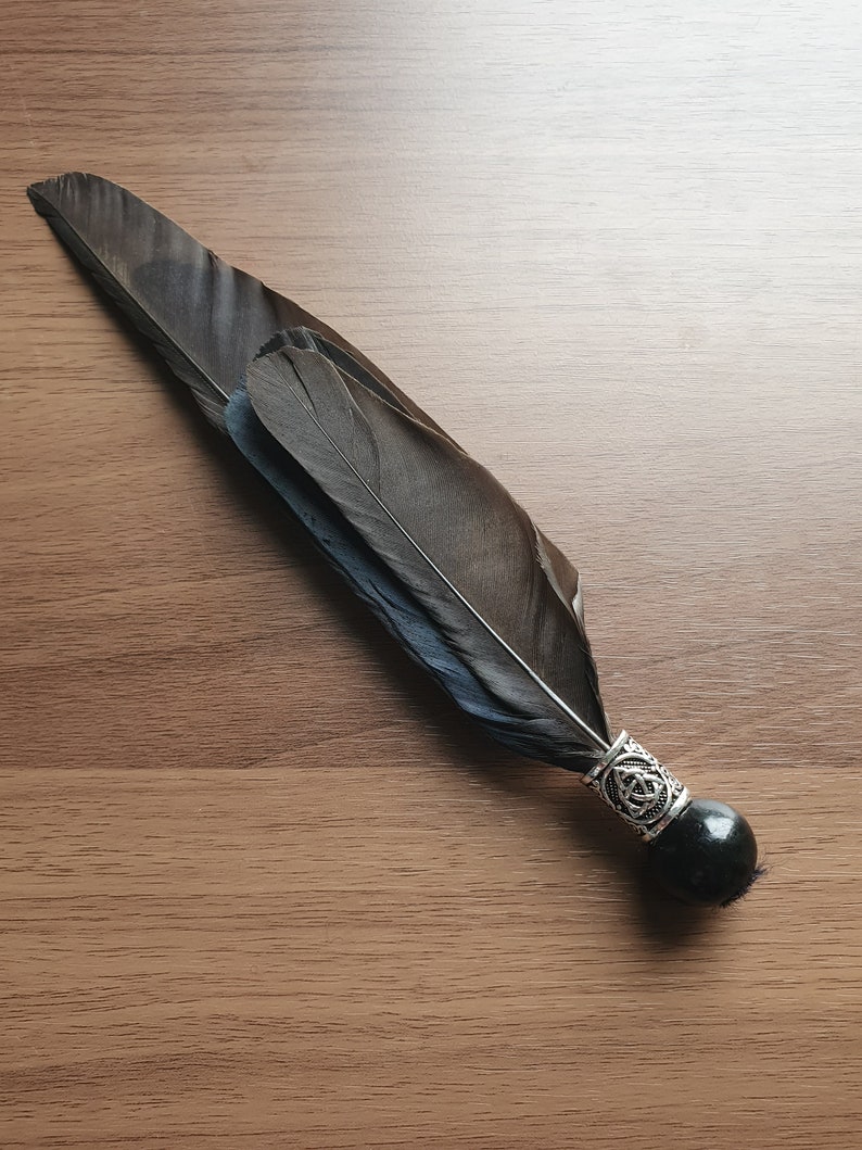 Crow feather smudging wand image 2