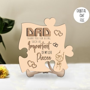 Gepersonaliseerde vader en kind handen staan decor SVG - Vaderdagcadeau, lasergesneden bestanden