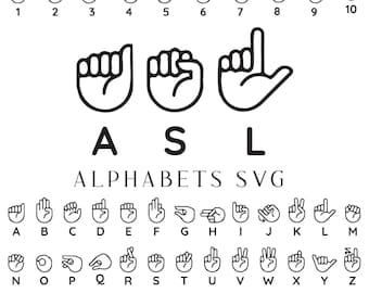 ASL Alphabet & Numbers Bundle: Deaf Education Font (Digital Download)