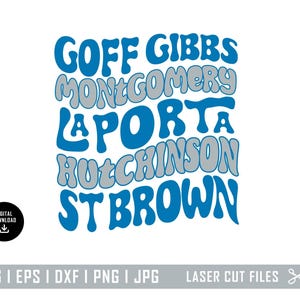 Goff Gibbs SVG: Football Shirt Design - Lions SVG (Digital Download)