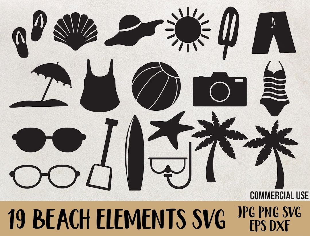 Beach SVG Bundle: Summer Clipart, Cut Files (digital Download) - Etsy