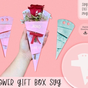 Carnation Flower Arrangement With Special Flower Box SVG, Flower Gift SVG, Valentine's Day Flower Gift SVG, Digital Downloads only