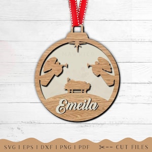 Nativity Scene Ornament SVG Bundle (Digital Downloads Only)
