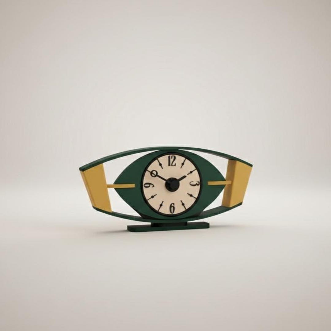 Stlized Clock Modern Oval Desk Clock STL 3D Printable Minimal Table Clock |mid ...