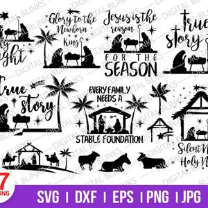 Nativity SVG Bundle: Christmas Religious Scene (Digital Download)