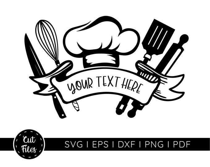 Chef Svg, Chef Logo SVG, Chef Hat Monogram Svg, Kitchen Wall Art Svg ...