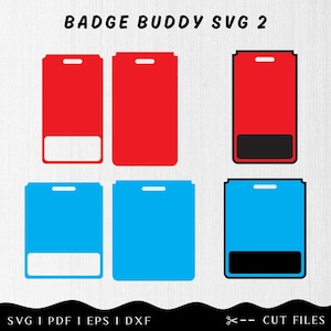 デジタルバッジバディSVG、水平および垂直カットファイル、レーザーおよび回路対応、Glowforgeテスト済み